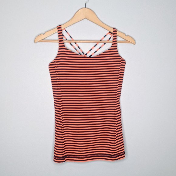 lululemon athletica Tops - Lululemon Orange Stripe Free To Be Tank Size 8